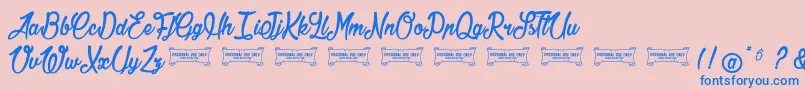 Jonquilles Font – Blue Fonts on Pink Background