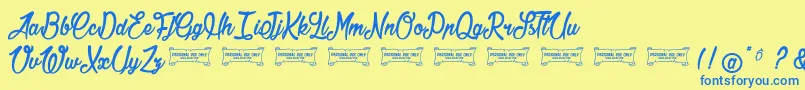 Jonquilles Font – Blue Fonts on Yellow Background