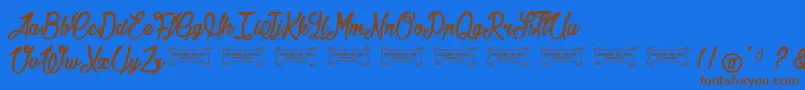 Jonquilles Font – Brown Fonts on Blue Background