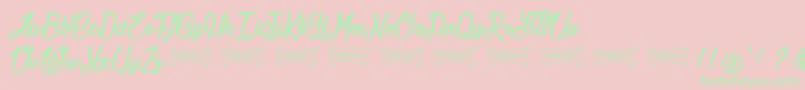 Jonquilles-Schriftart – Grüne Schriften auf rosa Hintergrund