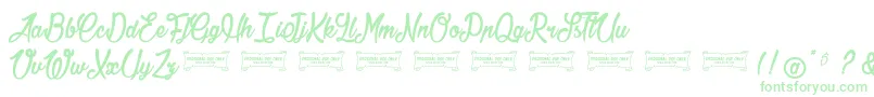 Jonquilles-Schriftart – Grüne Schriften auf weißem Hintergrund
