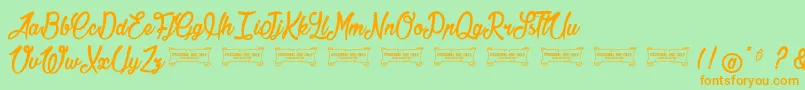 Jonquilles Font – Orange Fonts on Green Background