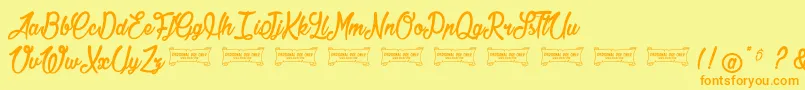 Jonquilles Font – Orange Fonts on Yellow Background