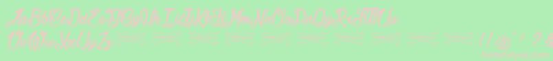 Шрифт Jonquilles – розовые шрифты на зелёном фоне