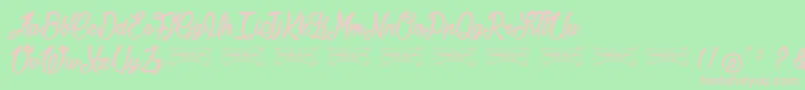 Jonquilles-Schriftart – Rosa Schriften auf grünem Hintergrund