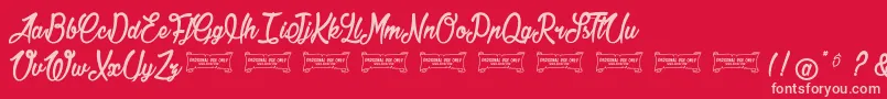 Jonquilles Font – Pink Fonts on Red Background