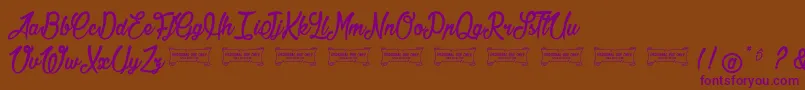 Jonquilles-Schriftart – Violette Schriften auf braunem Hintergrund