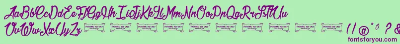Jonquilles Font – Purple Fonts on Green Background