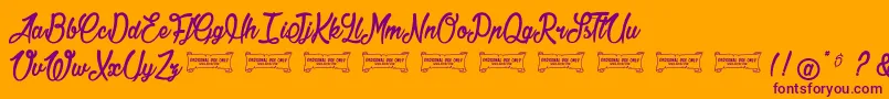 Jonquilles Font – Purple Fonts on Orange Background