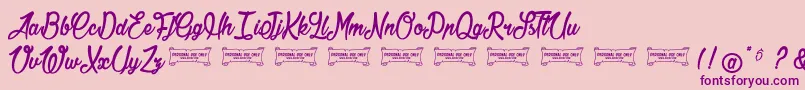 Jonquilles Font – Purple Fonts on Pink Background