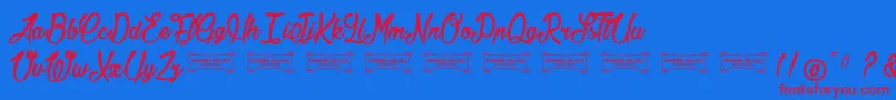 Jonquilles Font – Red Fonts on Blue Background