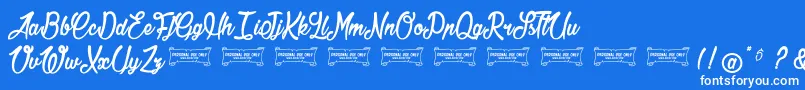 Jonquilles Font – White Fonts on Blue Background