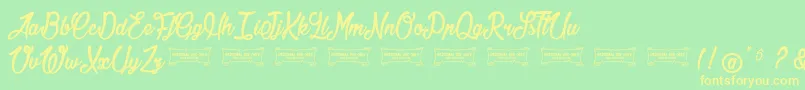 Jonquilles Font – Yellow Fonts on Green Background