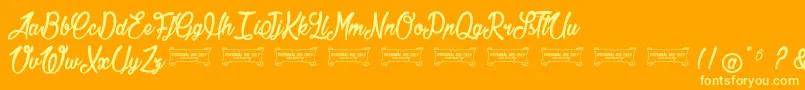 Jonquilles Font – Yellow Fonts on Orange Background
