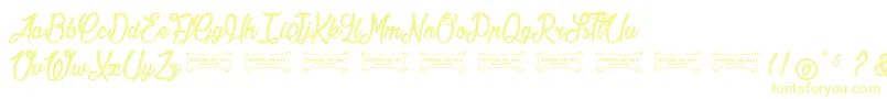 Jonquilles-Schriftart – Gelbe Schriften auf weißem Hintergrund