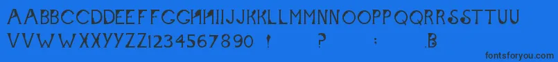 フォントFlamingjune – 黒い文字の青い背景