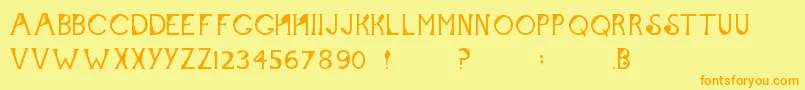 Flamingjune Font – Orange Fonts on Yellow Background
