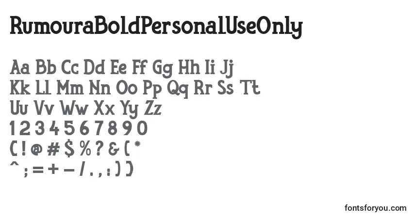 RumouraBoldPersonalUseOnly-fontti – aakkoset, numerot, erikoismerkit
