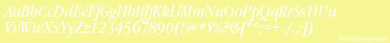 GaramondbooknarrowattItalic Font – White Fonts on Yellow Background