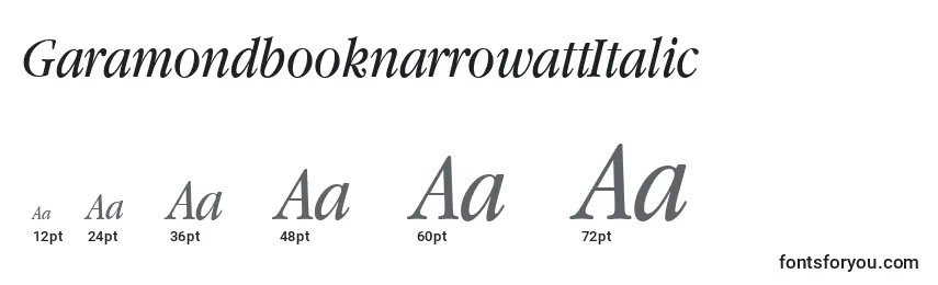 GaramondbooknarrowattItalic Font Sizes