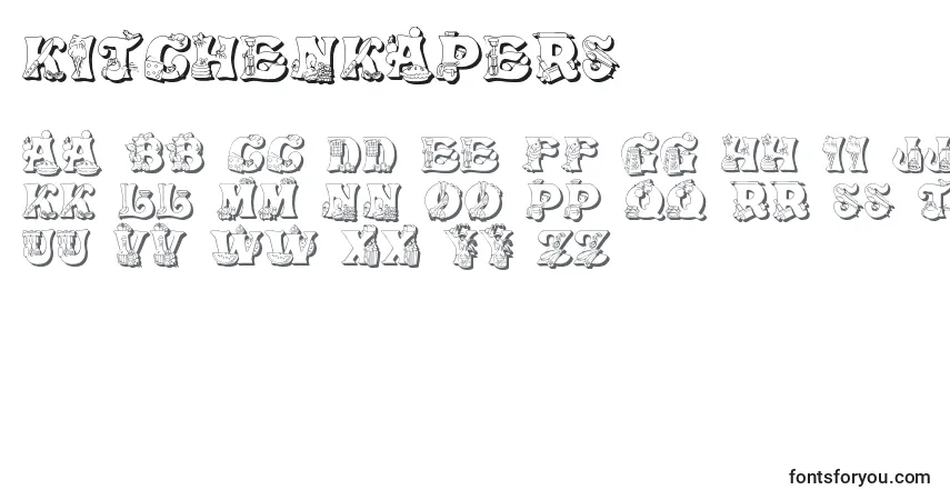 Schriftart KitchenKapers2 – Alphabet, Zahlen, spezielle Symbole