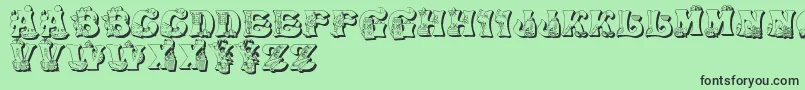 KitchenKapers2 Font – Black Fonts on Green Background