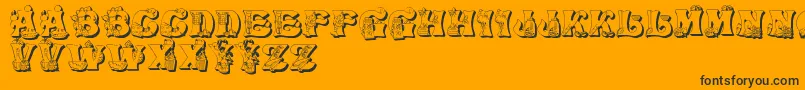 KitchenKapers2 Font – Black Fonts on Orange Background