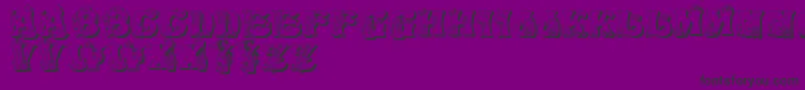 KitchenKapers2-Schriftart – Schwarze Schriften auf violettem Hintergrund