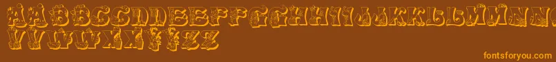 More about KitchenKapers2 Font KitchenKapers2 Font – Orange Fonts on Brown Background