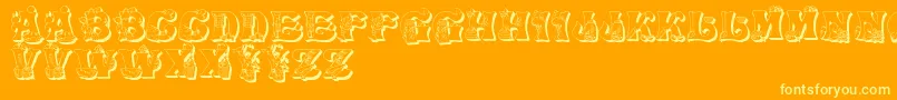 KitchenKapers2 Font – Yellow Fonts on Orange Background