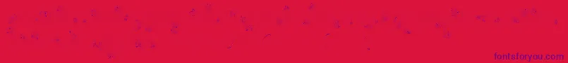 Wander-Schriftart – Violette Schriften auf rotem Hintergrund