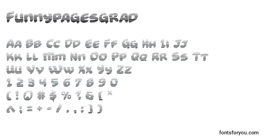 Funnypagesgradフォント–アルファベット、数字、特殊文字