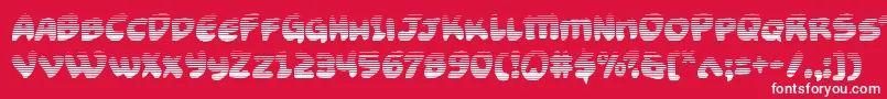 Fonte Funnypagesgrad – fontes brancas em um fundo vermelho