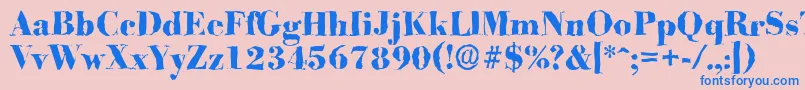 BodonirandomXboldRegular Font – Blue Fonts on Pink Background