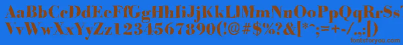 BodonirandomXboldRegular Font – Brown Fonts on Blue Background