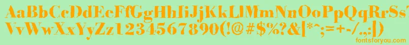 BodonirandomXboldRegular Font – Orange Fonts on Green Background