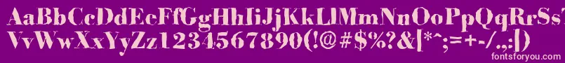BodonirandomXboldRegular Font – Pink Fonts on Purple Background