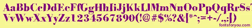 BodonirandomXboldRegular Font – Purple Fonts on Yellow Background
