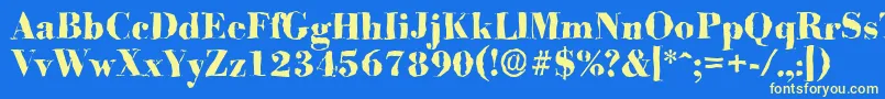 BodonirandomXboldRegular Font – Yellow Fonts on Blue Background