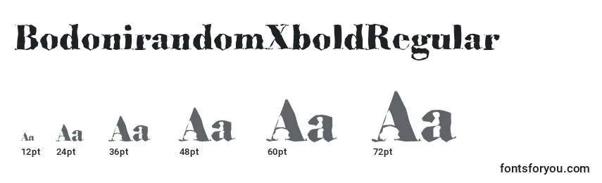 Размеры шрифта BodonirandomXboldRegular