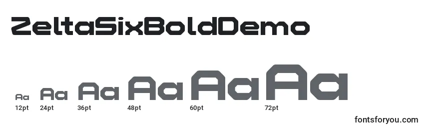 ZeltaSixBoldDemo Font Sizes