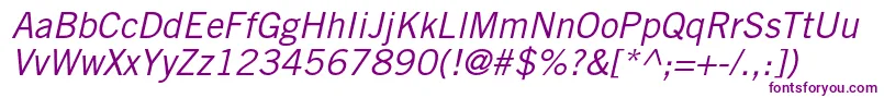 TradegothicltstdObl Font – Purple Fonts on White Background