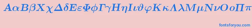 EuclidSymbolBoldItalic Font – Blue Fonts on Pink Background