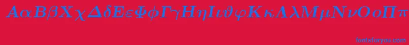 EuclidSymbolBoldItalic Font – Blue Fonts on Red Background