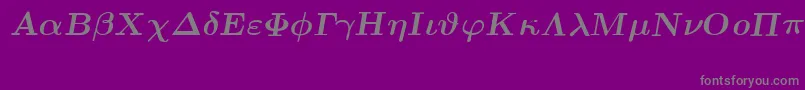 EuclidSymbolBoldItalic Font – Gray Fonts on Purple Background
