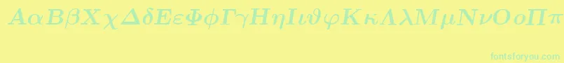 EuclidSymbolBoldItalic Font – Green Fonts on Yellow Background