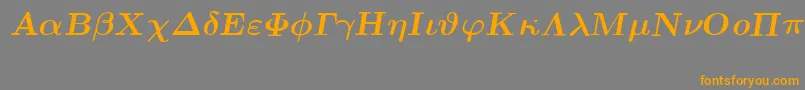 EuclidSymbolBoldItalic Font – Orange Fonts on Gray Background