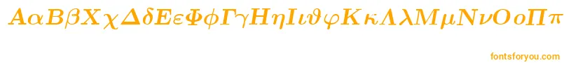 EuclidSymbolBoldItalic Font – Orange Fonts on White Background