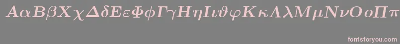 EuclidSymbolBoldItalic Font – Pink Fonts on Gray Background