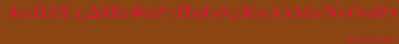 EuclidSymbolBoldItalic Font – Red Fonts on Brown Background